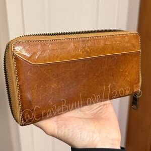 COACH 1941 WATER-BUFFALO LEATHER ACCORDIAN ZIP WALLET CLUTCH 2015 RUNWAY RARE!